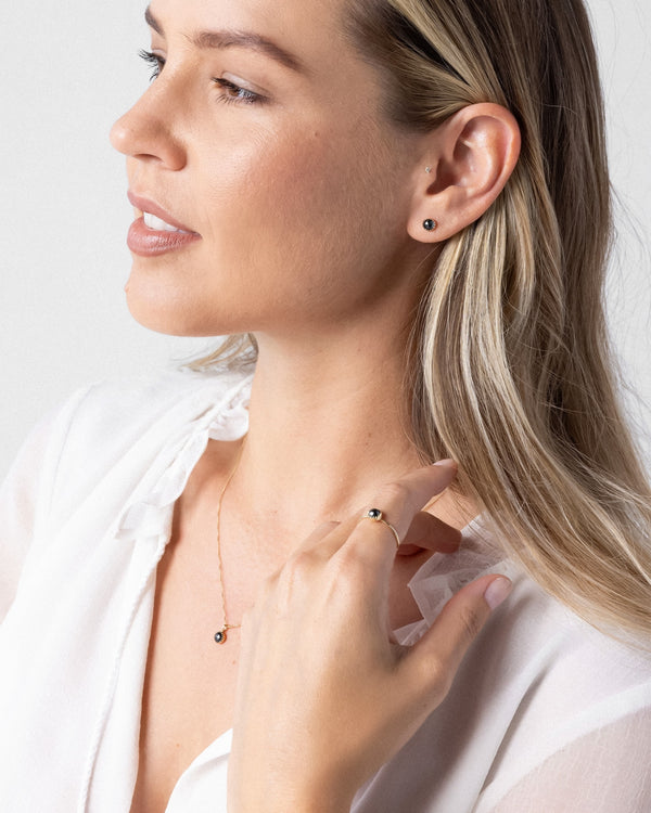 Leona Hematite Stud Earring