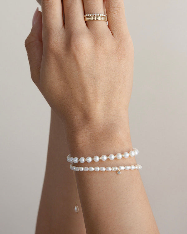 Vera Diamond Friendship Bracelet With Pearl 14K