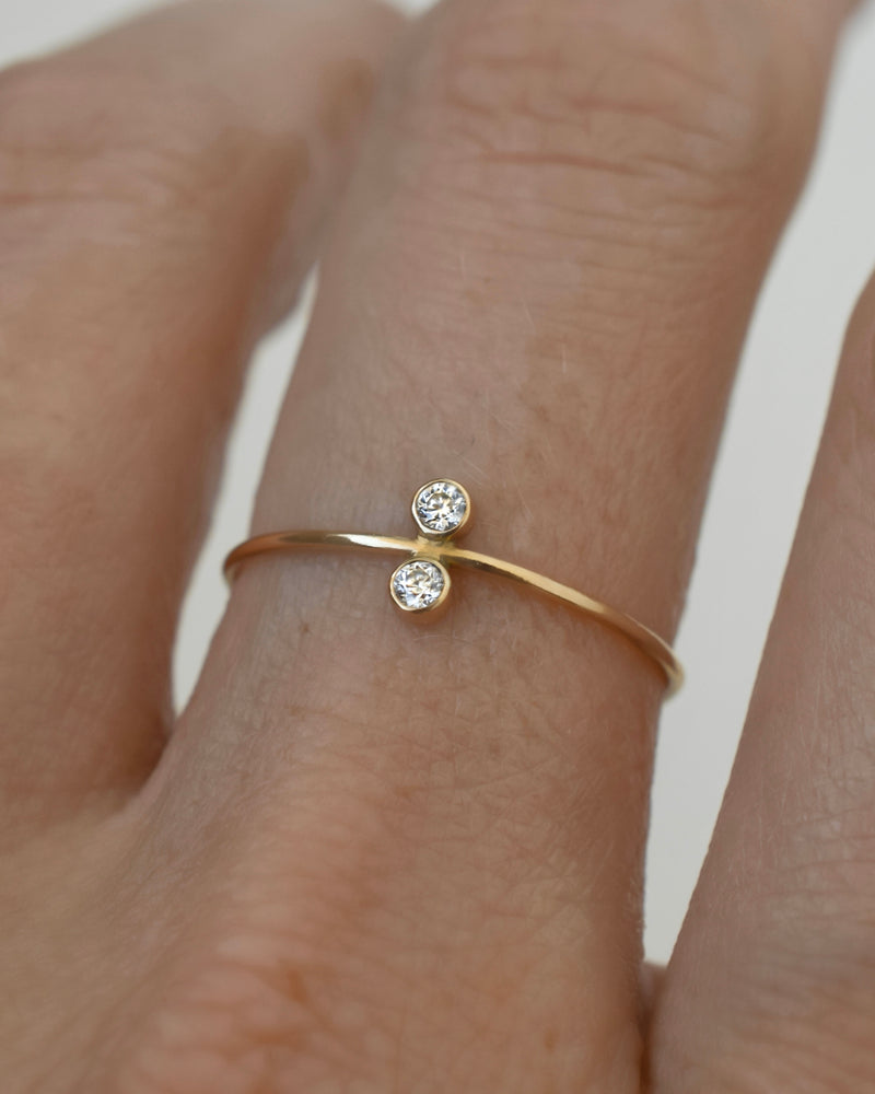 Julie Twin Stones Ring 14K