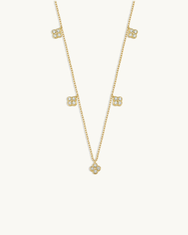 Gabrielle Diamond Clover Charm Chain Necklace
