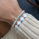 Jaden Friendship Bracelet Pearl and Blue Jasper 14K