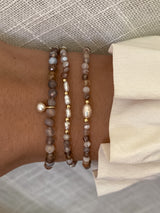 Jaden Friendship Bracelet Pearl and Agate 14K