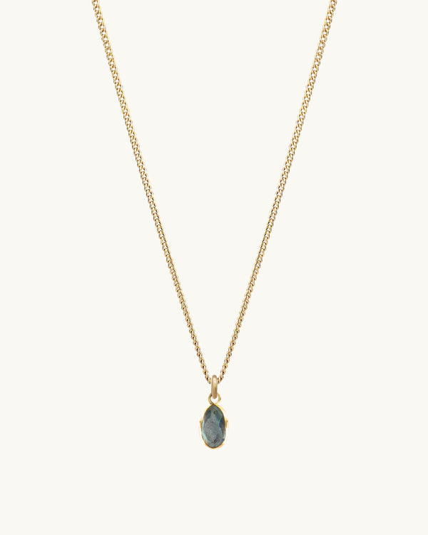 Nubia Labradorite Charm Necklace 14K