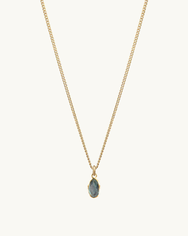 Nubia Labradorite Charm Necklace 14K