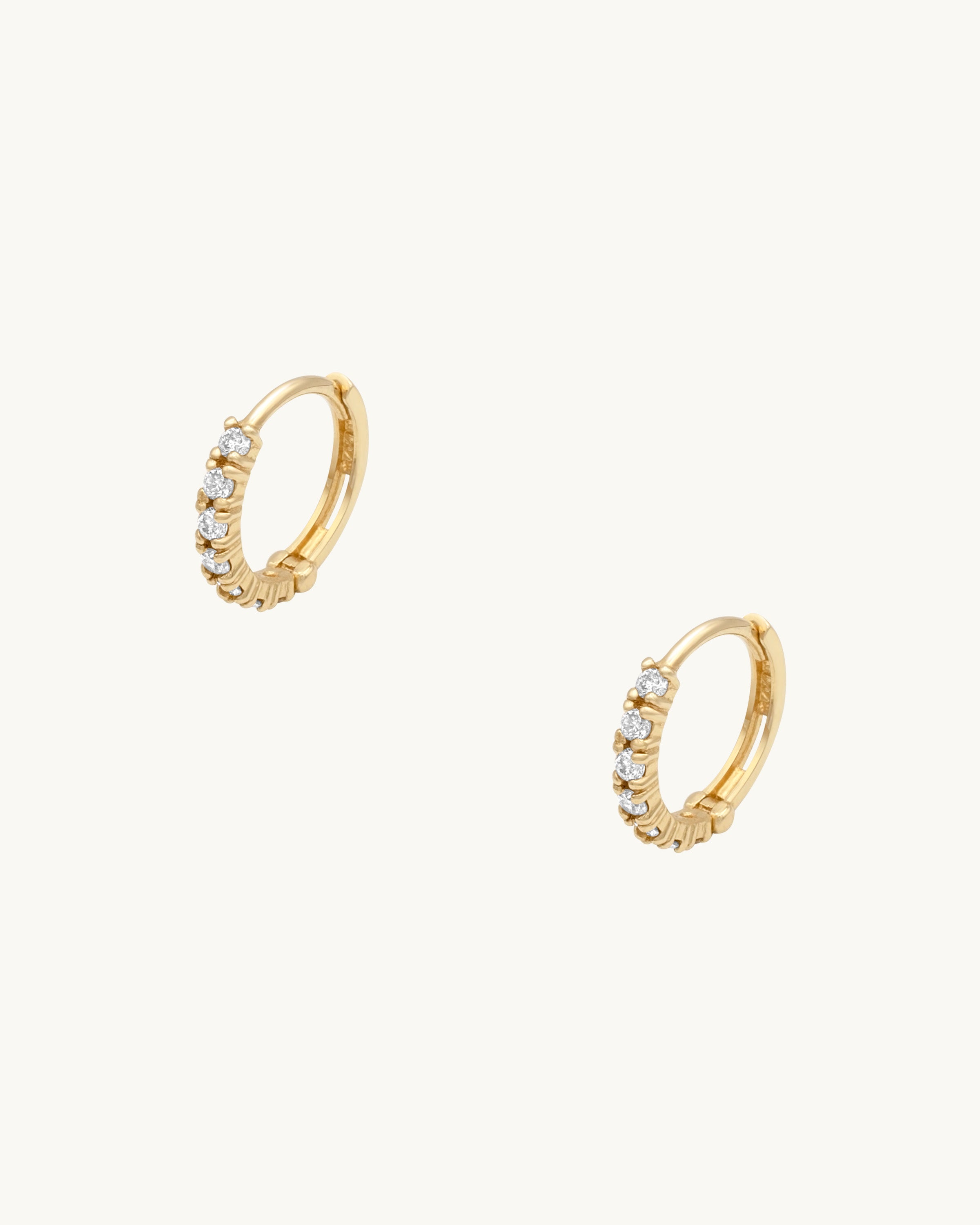 Mika Diamond Huggie Hoop Earring