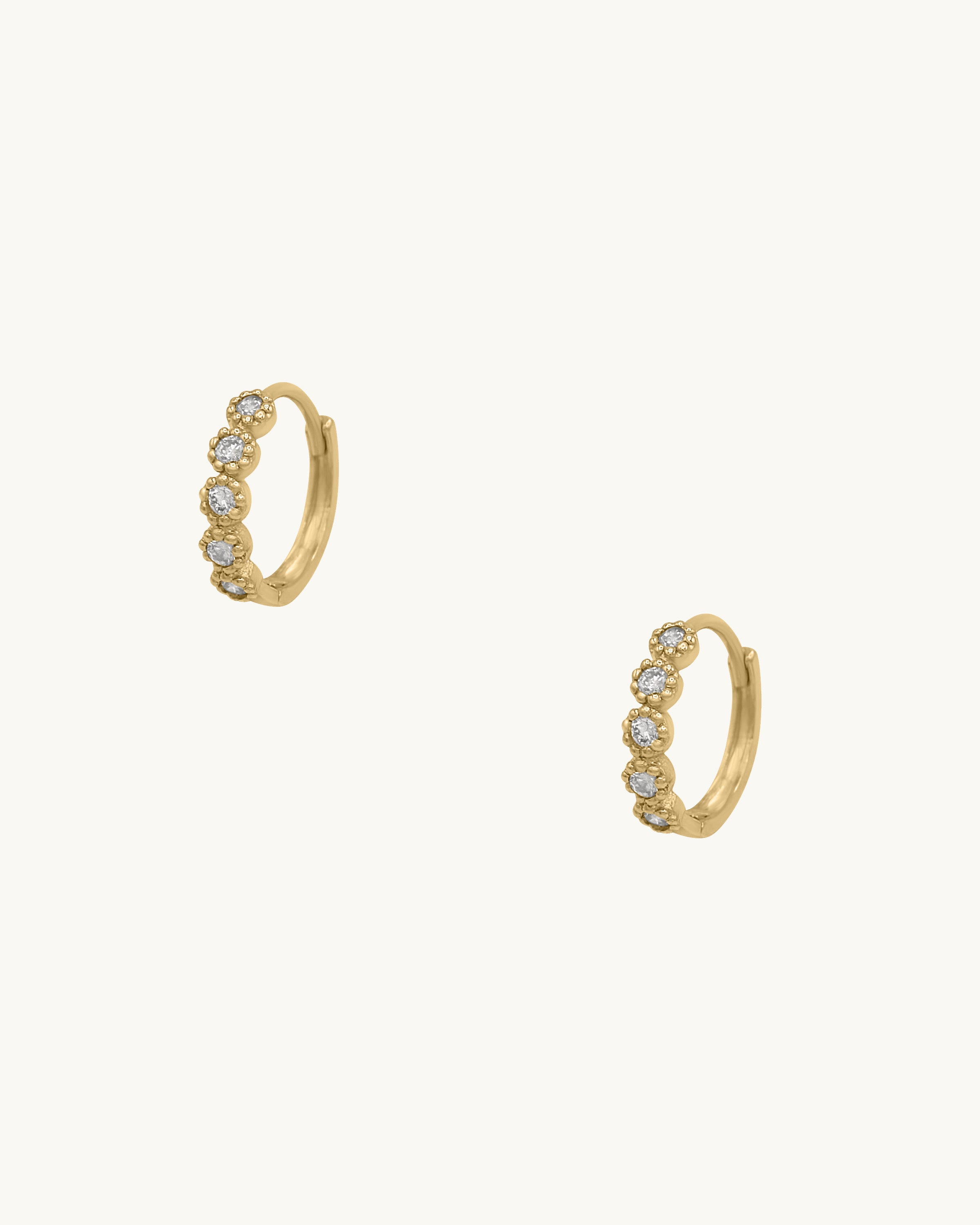 Macie Diamond Huggie Hoop Earrings