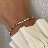 Mara Friendship Bracelet Pearl and Agate 14K