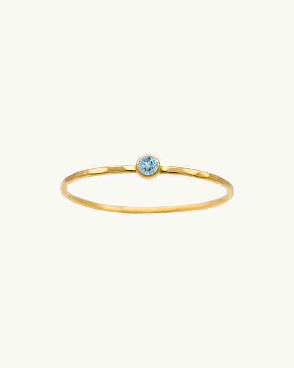 MIRA Aquamarine Stacking Ring 14K | March Birthstone