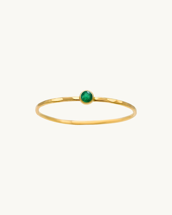 LENA Emerald Stacking Ring 14K | May Birthstone