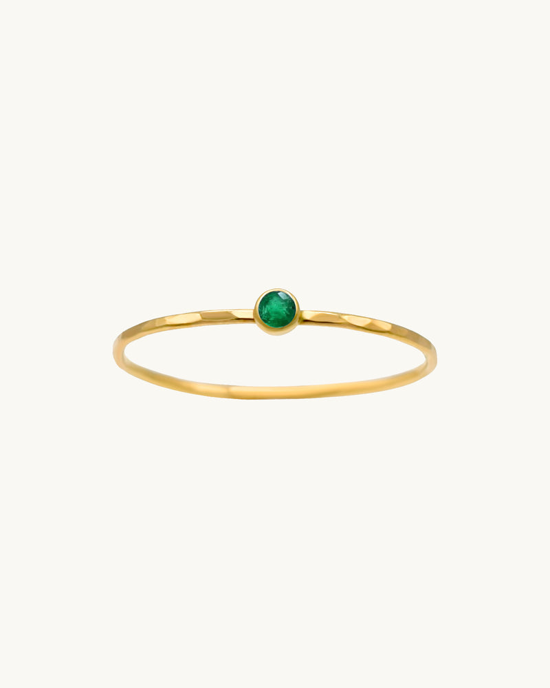 LENA Emerald Stacking Ring 14K | May Birthstone