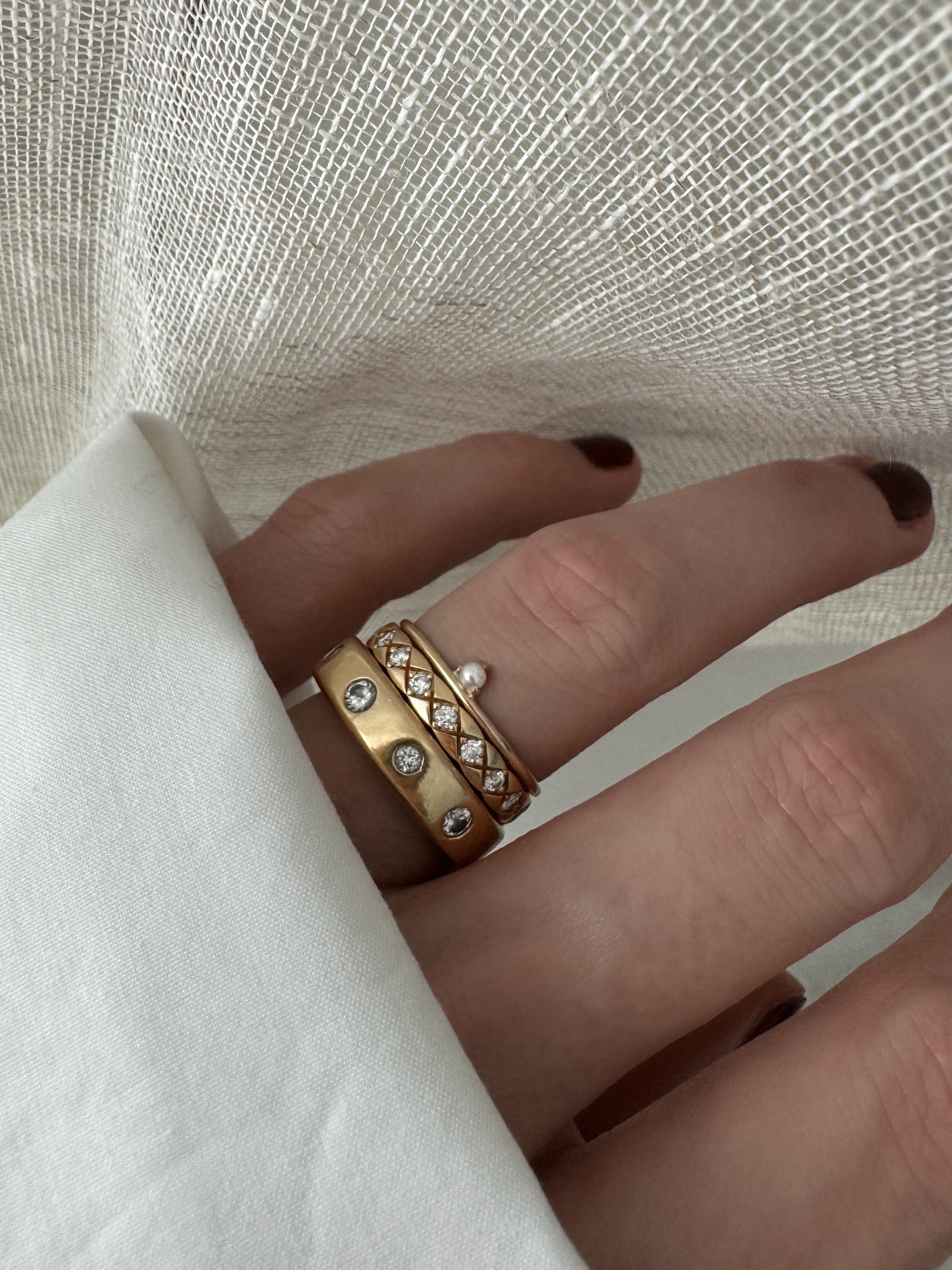 Mina Off-Set Pearl Ring