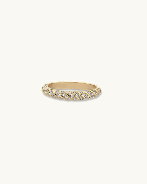 Nadine Diamond Wave Band Ring