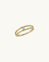 Rosie Double Band Solitaire Ring