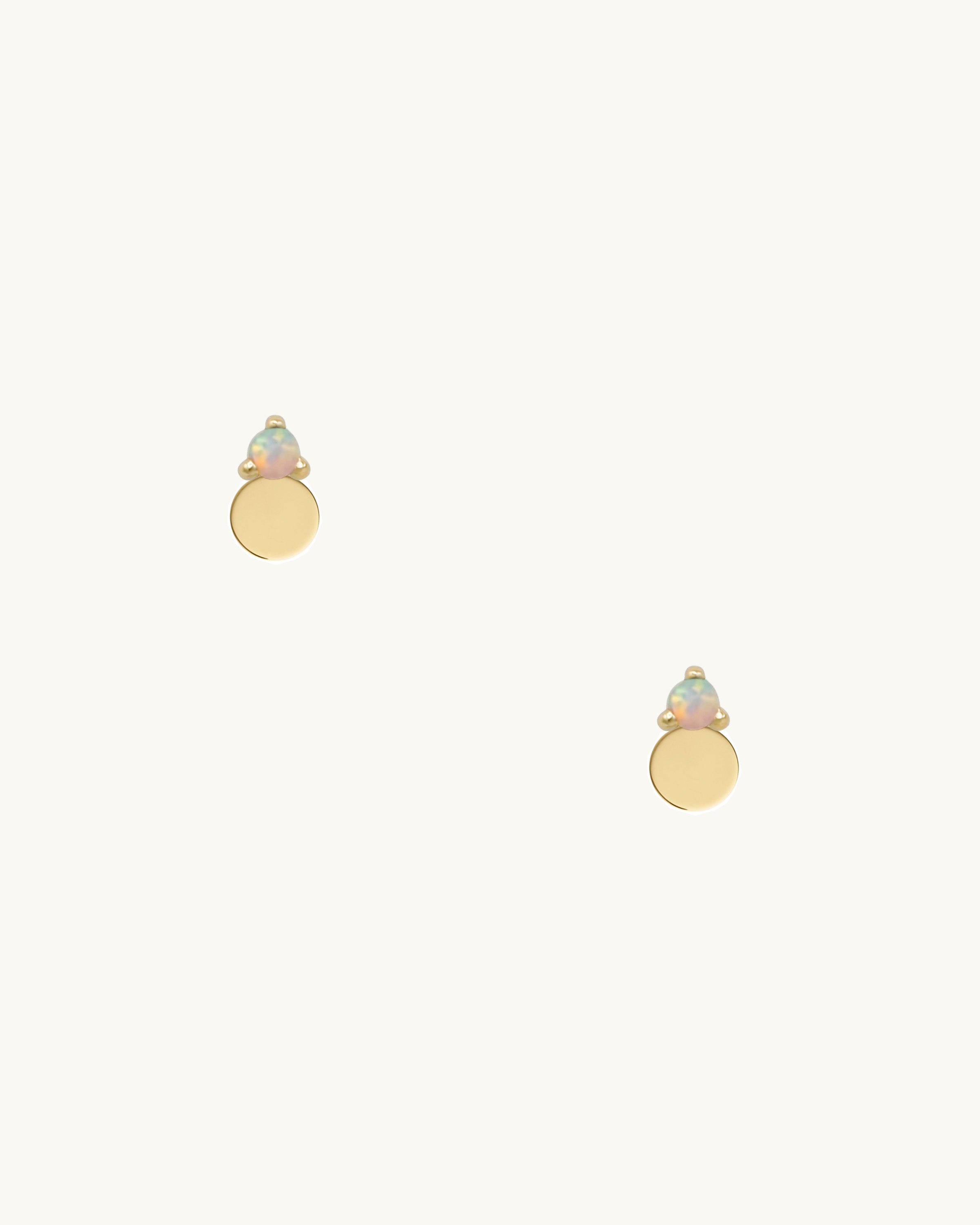 Lia White Opal Stud Earring