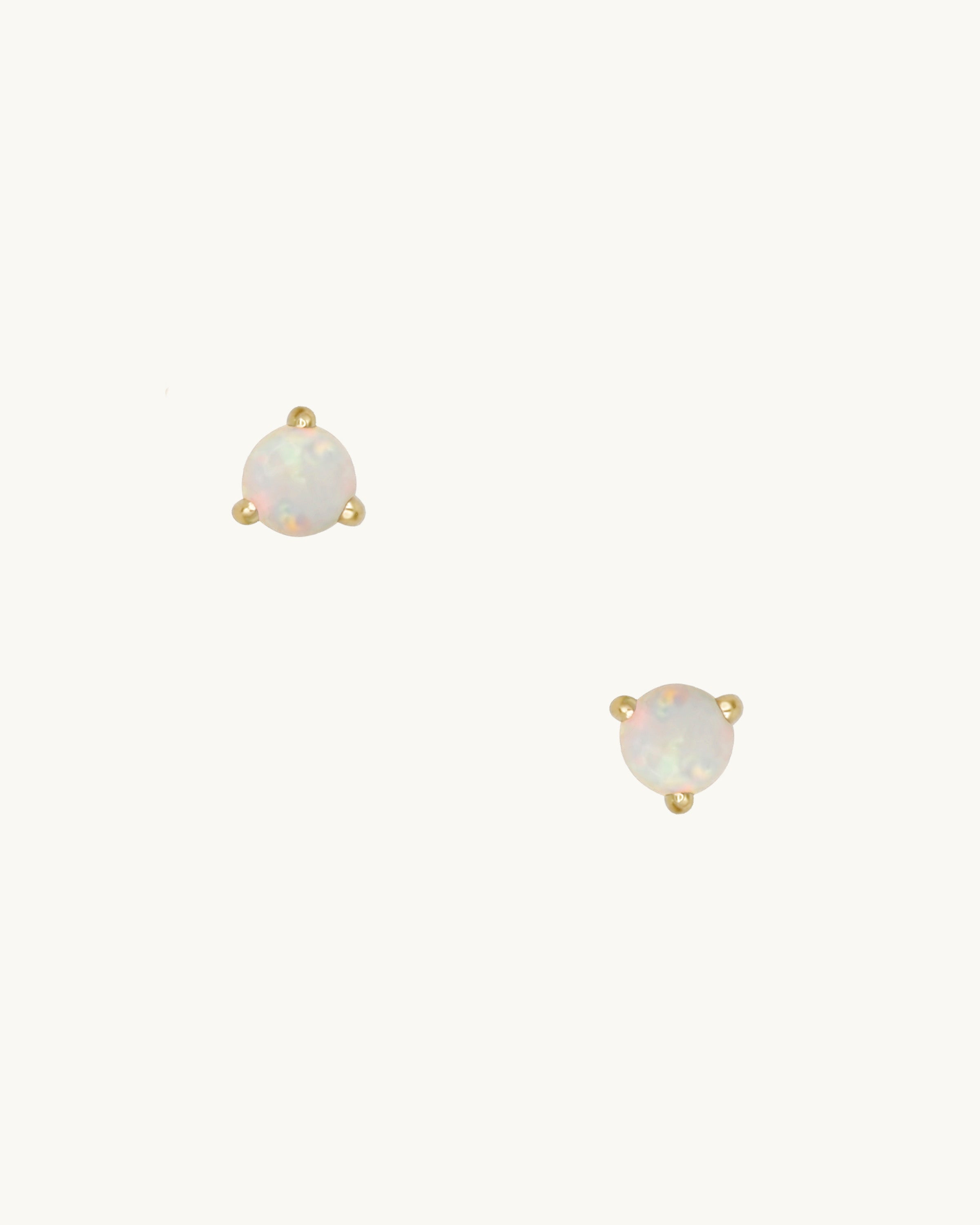 Leva White Opal Stud Earring Large