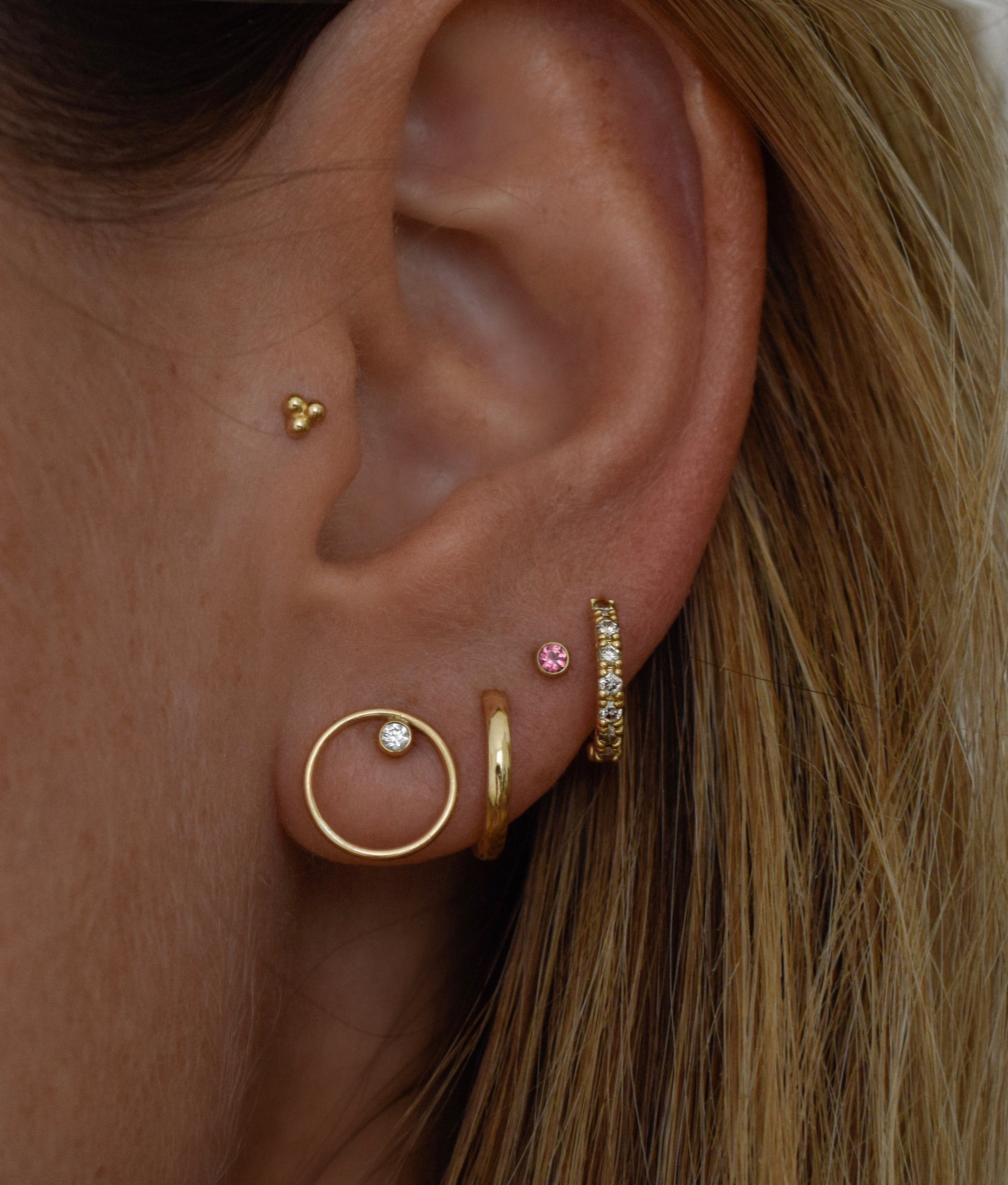 Alma Flat Back Piercing Stud Earring