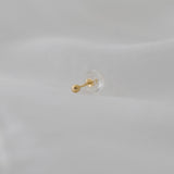 Small, Tiny Round Ball Stud Earring made from 14K recycled gold, slip-proof silicone earring back included