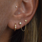 Preorder DARIA Diamond Huggie Hoop Earring 14K