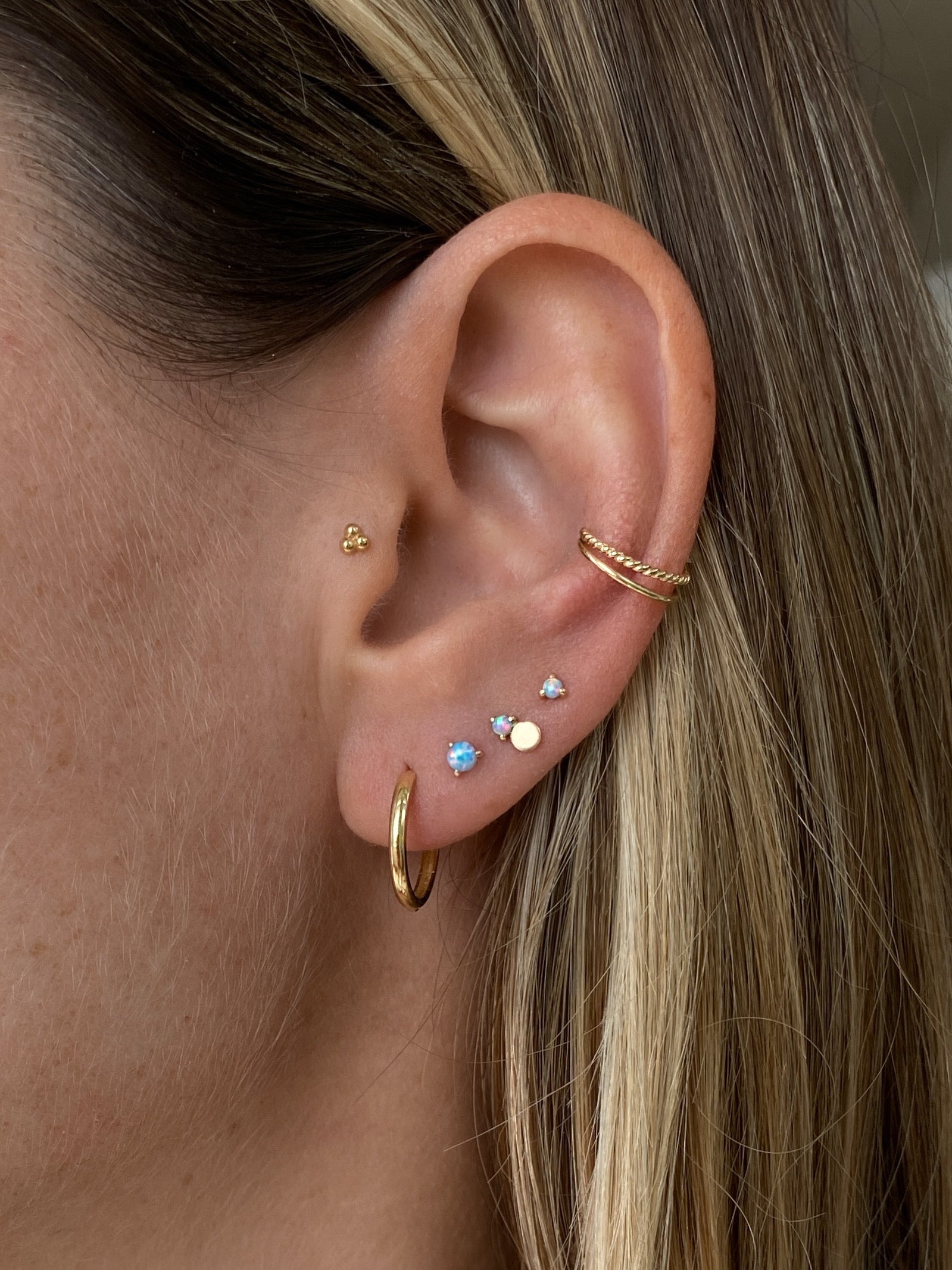 Noe Blue Opal Stud Earring