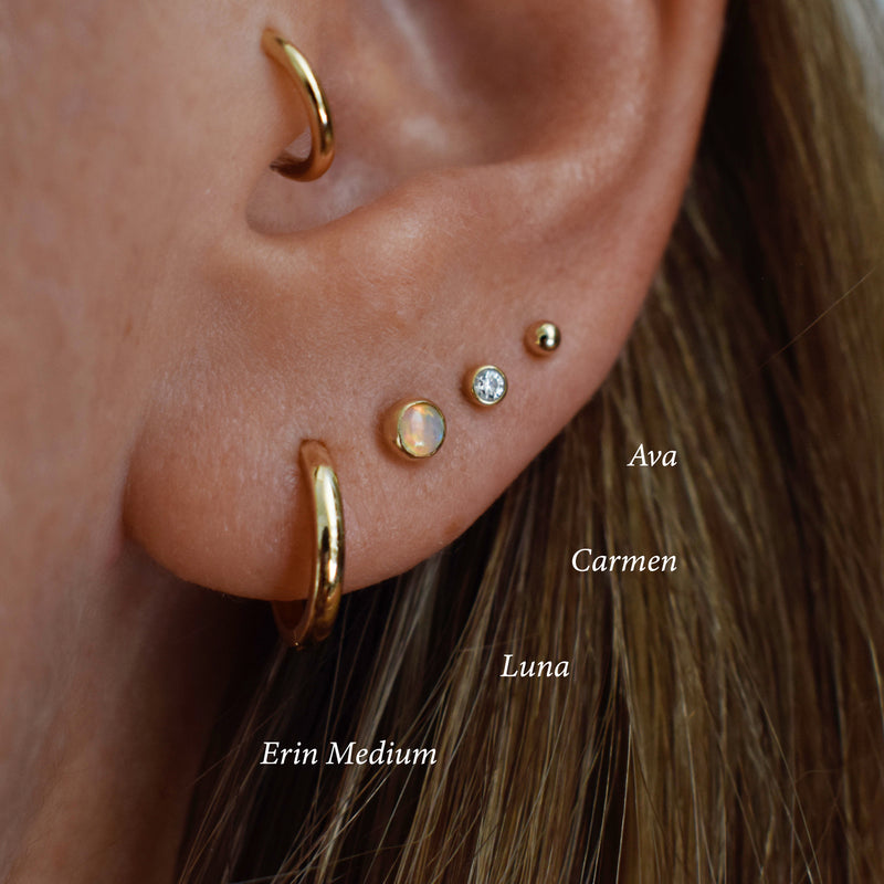 CARMEN Moissanite Stud Earring 14K Gold