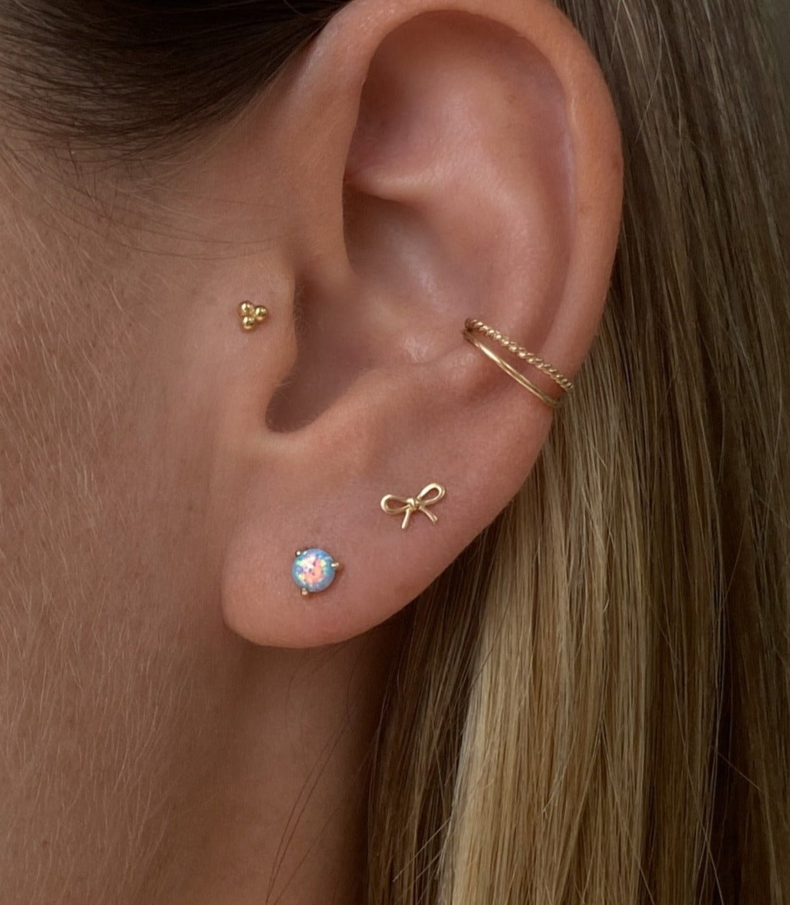 Eve Blue Opal Stud Earring Large