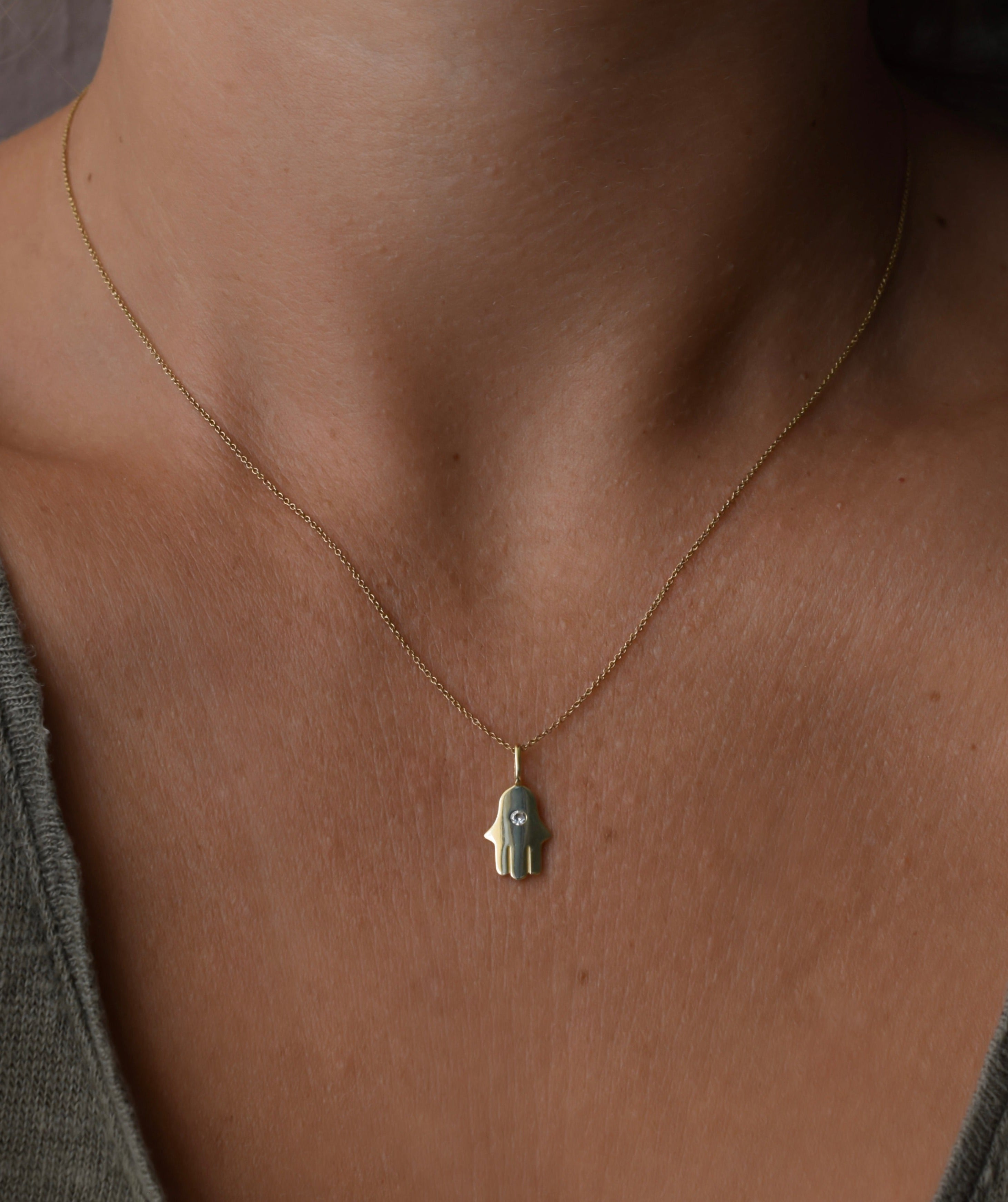 Hamsa Hand Necklace Pendant