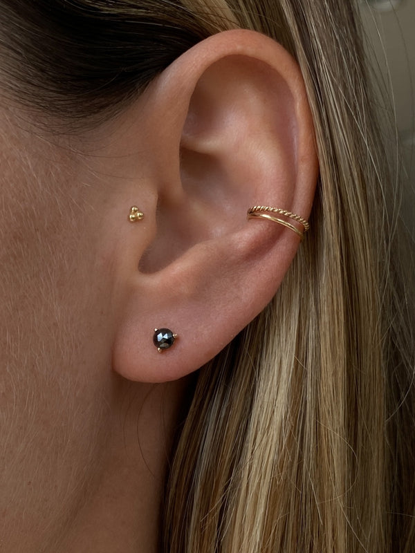 LEONA Hematite Stud Earring 14K