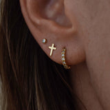AVERY Cross Stud Earring 14K