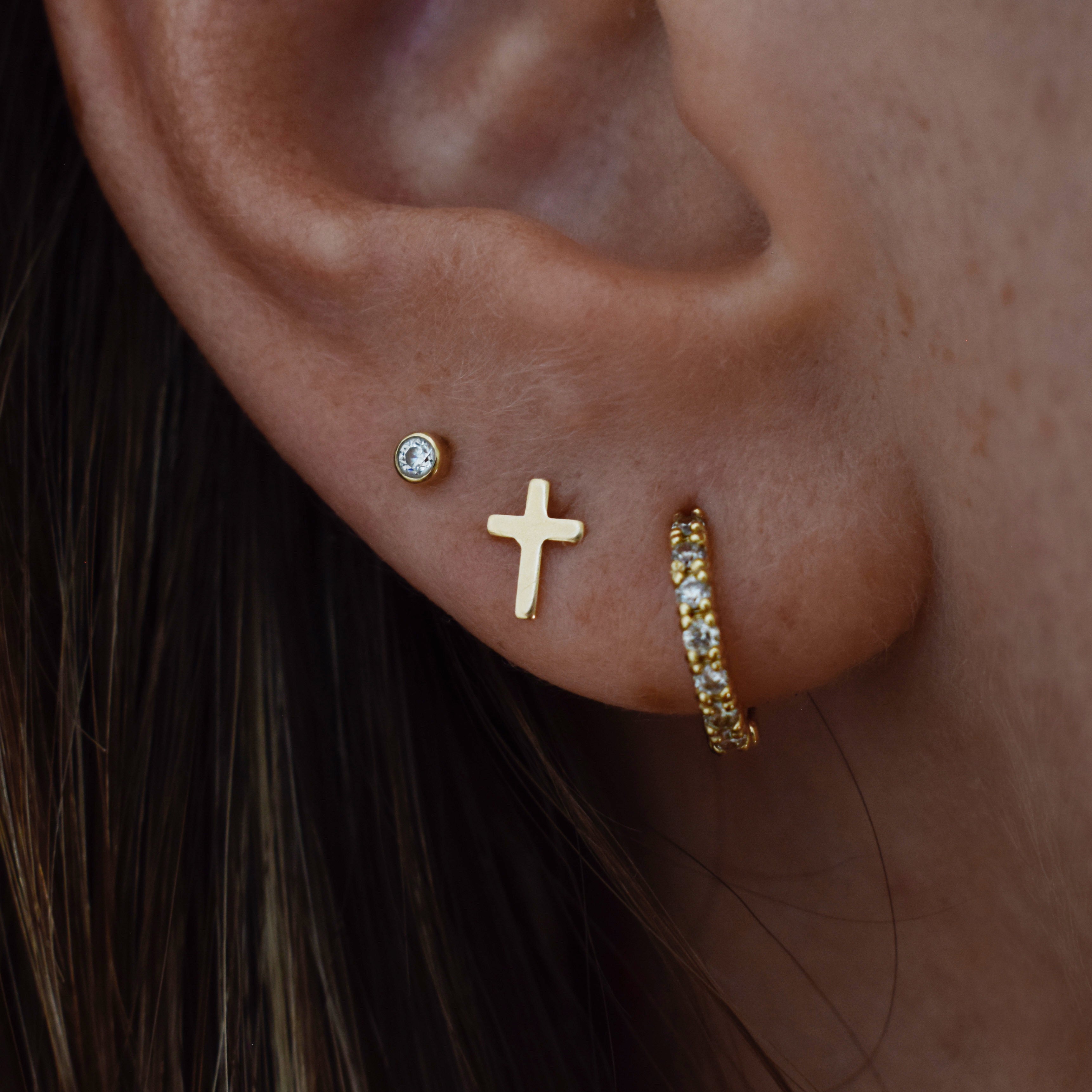 Avery Cross Stud Earring