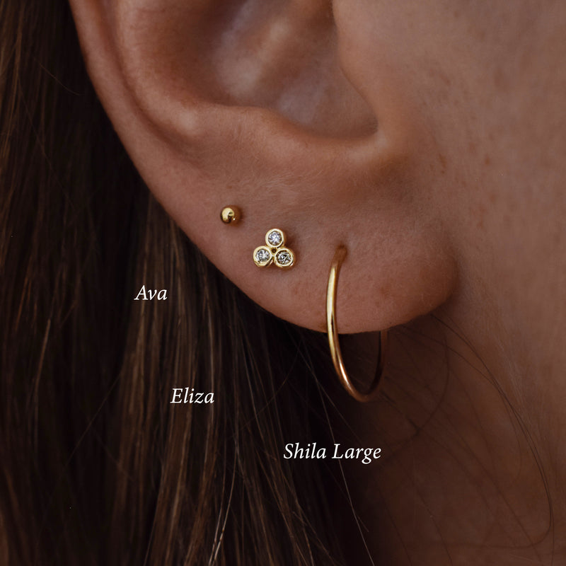 ELIZA Diamond Stud Earring 14K
