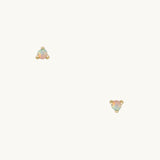 LEVA White Opal Stud Earring Small 14K