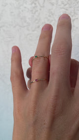 LENA Emerald Stacking Ring 14K | May Birthstone